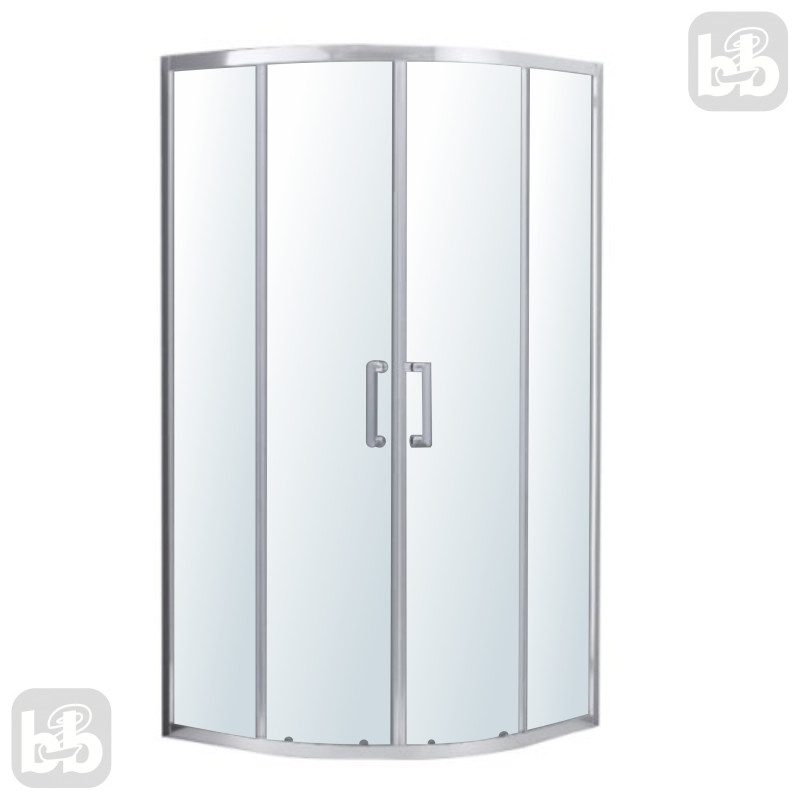 VOLLE MORA 90-R душевая кабина 90*90*190 см полукруглая, раздвижная, профиль хром, стекло прозрачное, (1037.114501)