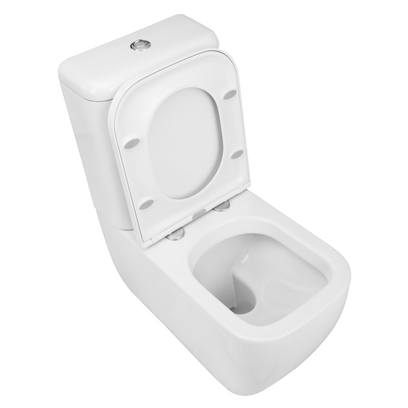 VOLLE ORLANDO Компакт: унітаз підлоговий, гор. випуск, нижній підвід, бачок 3/6л., сидіння тверде Slim slow-closing, (13-35-342)