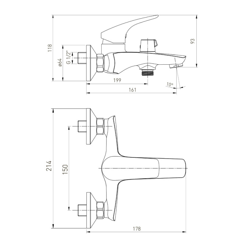 VOLLE набір душовий, ORLANDO змішувач для ванни, гарнітур душовий (1525.030101+t03800101LX), cromo, (SET20230929)