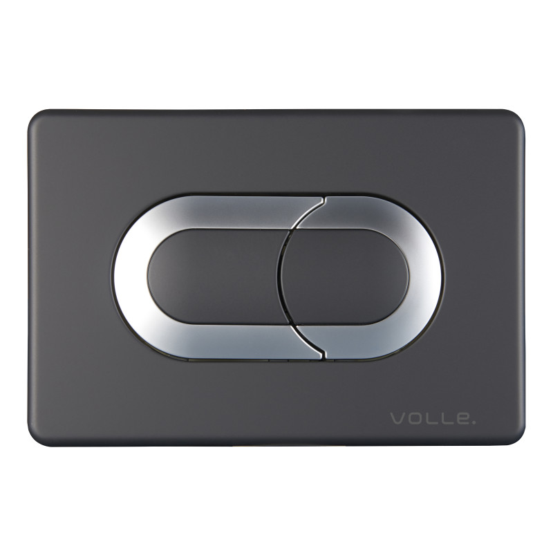 VOLLE EGO NEO кнопка смыва, черная, soft-touch, пластик, (221133)
