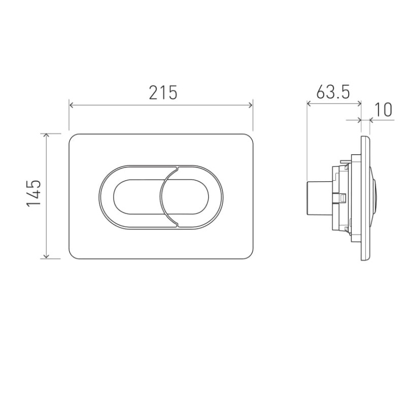 VOLLE EGO NEO кнопка смыва, хром, пластик, (221131)