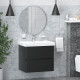 VOLLE OLIVA комплект меблів 65см чорний: тумба підвісна, 2 ящики + умивальник накладний арт 13-01-065А, (15-45-61B)