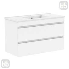 VOLLE FIESTA комплект меблів 100см білий: тумба підвісна, 2ящики + умивальник накладний арт 13-01-042F, (15-100-01)