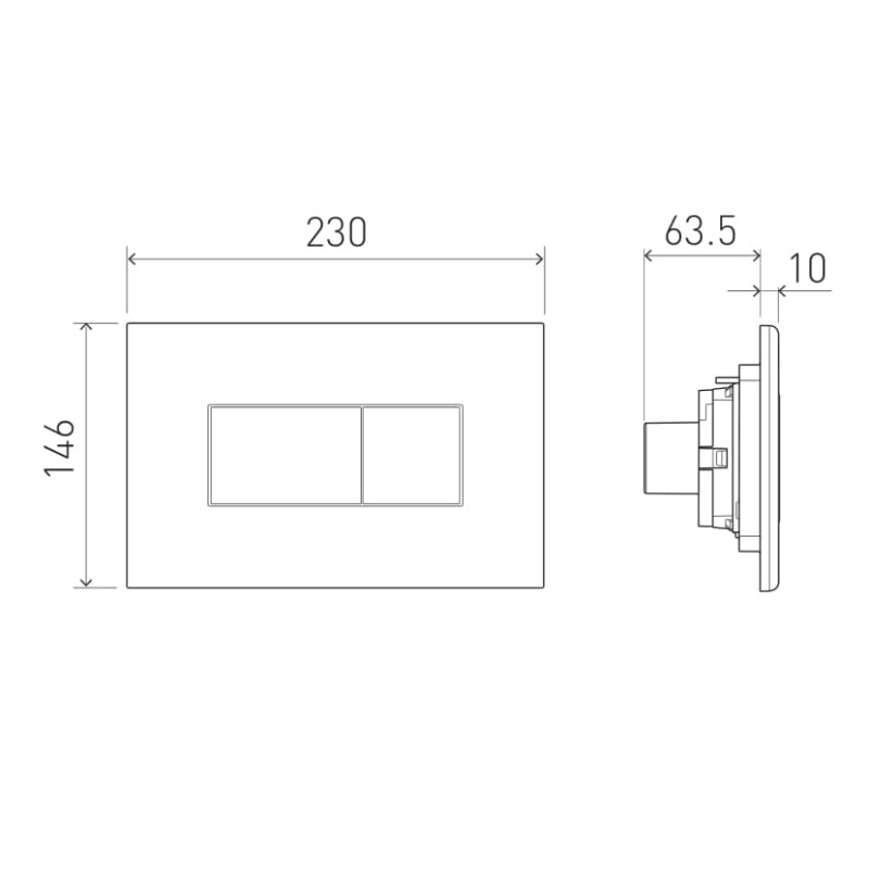VOLLE ALTO NEO кнопка смыва, черная, soft-touch, пластик, (221818)