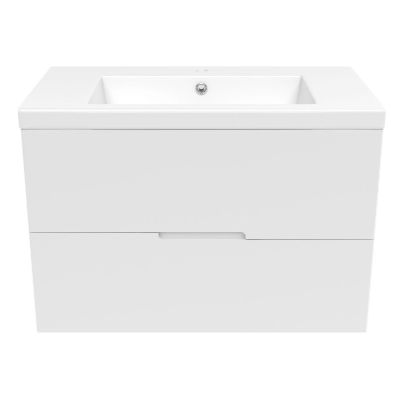 VOLLE AIVA комплект меблів 80см білий: тумба підвісна, 2 ящики + умивальник накладний арт 15-68-080, (15-68-80)