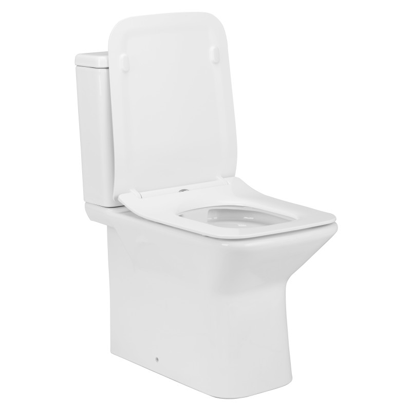 VOLLE LEON компакт: унітаз 61*35*79см підлоговий Rimless, гориз. випуск, нижній підвід, бачок 3/4,5л, сидіння Slim slow-closing, (13-11-059)