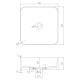 VOLLE Умивальник 40*40*12,5см накладний кам`яний Solid surface, (13-40-210)