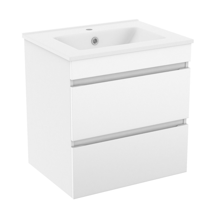 VOLLE FIESTA комплект меблів 60см білий: тумба підвісна, 2 ящики + умивальник накладний арт 13-01-042A, (15-600-01)