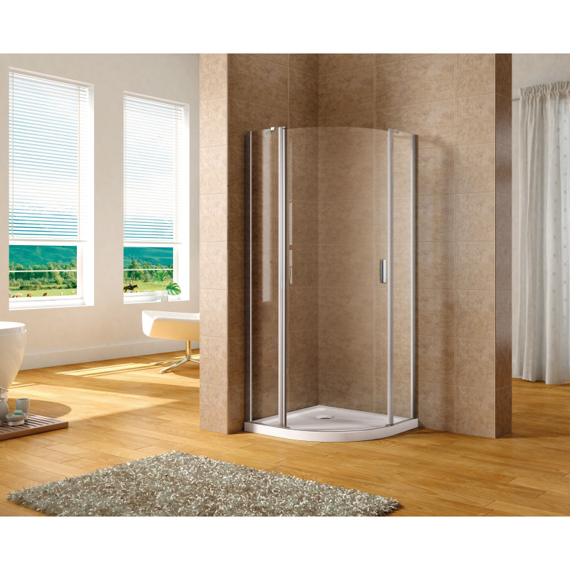 VOLLE ОРЛАНДО душевая кабина 90*90*205см в комплекте с мелким поддоном, раздвижная, хромированная, стекло прозрачное 6мм, (10-22-504)