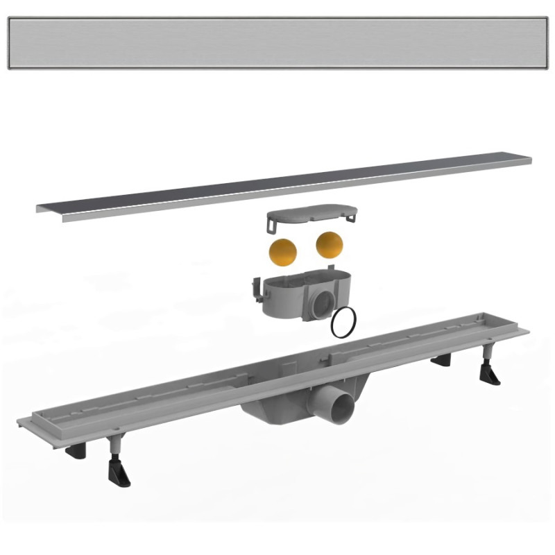 VOLLE Лінійний трап 800мм, система сухий затвор, з суцільною решіткою, (90-22-802)