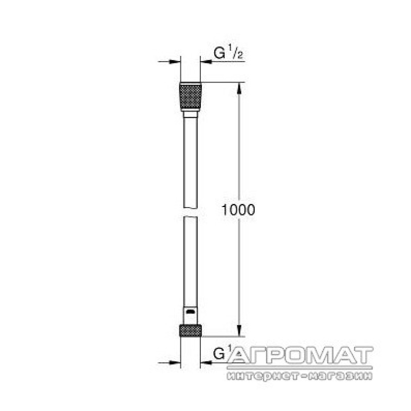 Grohe 26334000 Silverflex Душовий Шланг, 1 м lverflex Душовий Шланг, 1 м  (26334000)