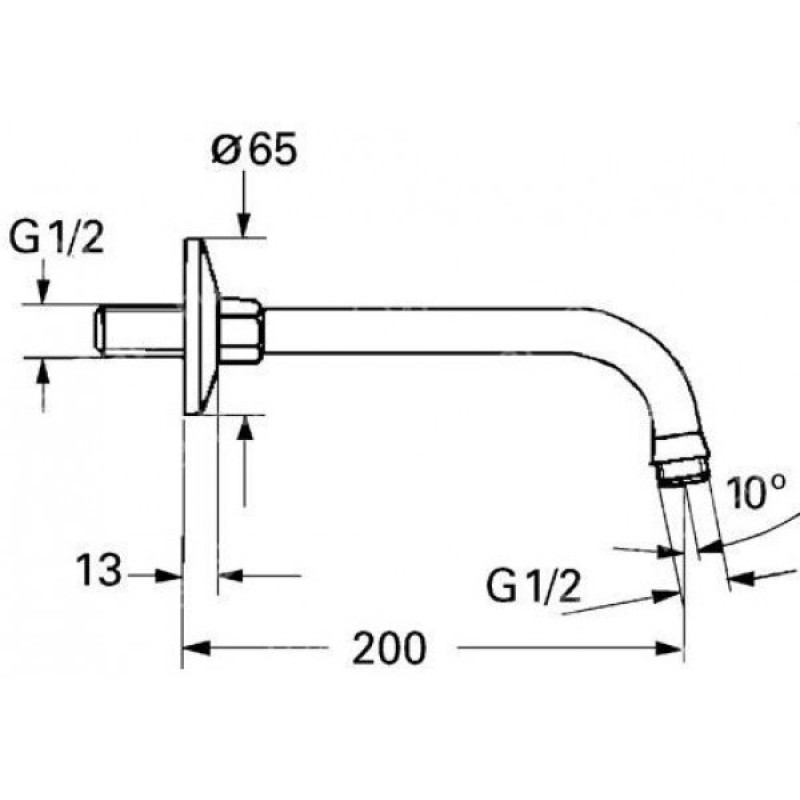 Grohe 27406000 Relexa Душовий кронштейн 218 мм, хром, (27406000)