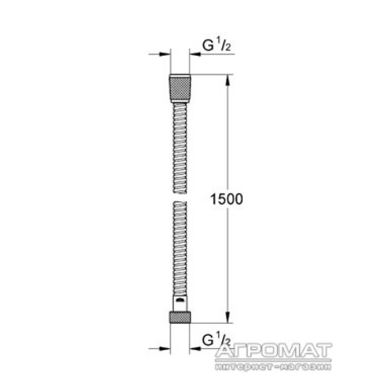 Grohe 28143000 Relaxa Шланг д/душа 1,5м laxa Шланг д/душа 1,5м  (28143000)