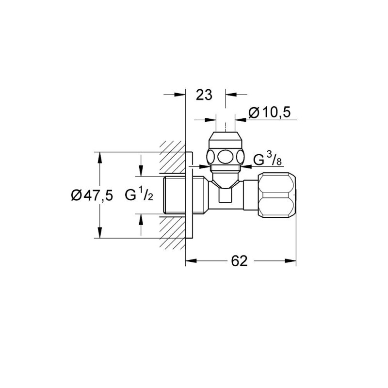 2201700M вентили 1/2"*3/8" 1 пак 10 шт в упаковке Grohe (2201700M)