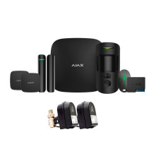 Ajax StarterKit CAM + LeaksProtect (2шт) + WallSwitch + кран с электроприводом Honeywell 220 DUO ДУ32 (HAV32) (006458)