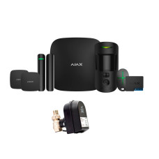 Ajax StarterKit CAM + LeaksProtect (2шт) + WallSwitch + кран с электроприводом Honeywell 220 One ДУ32 (HAV32) (006454)