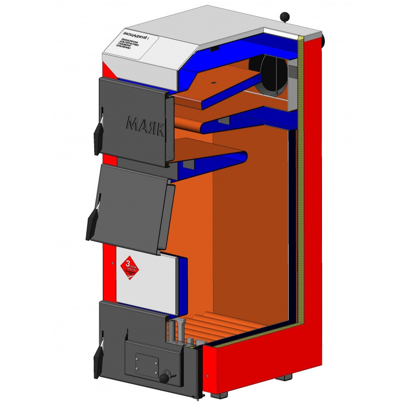 Маяк Твердотопливный котел с водоохлаждаемыми колосниками АОТ-50 STANDARD PLUS.
