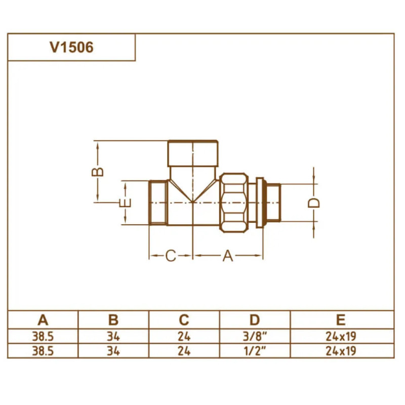 Carlo Poletti Кран відсікаючий прямий ЧОРНИЙ МАТОВИЙ Ø1/2″ х 24-19 КОМПАКТНИЙ (V150611EFS9005O)