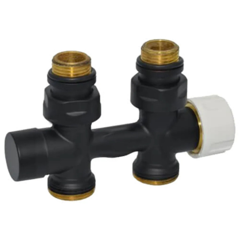 Carlo Poletti Узел термостатический FIRST PIASTRE BLACK MATTE прямой Ø1/2″ З x 3/4″ EK 50 мм (V137512EFS9005OSX)