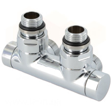 Carlo Poletti Узел отсечения (одно/двухтрубный) TWIN ХРОМ угловой Ø1/2″ З x 3/4″ EK 50 мм (V48110B)