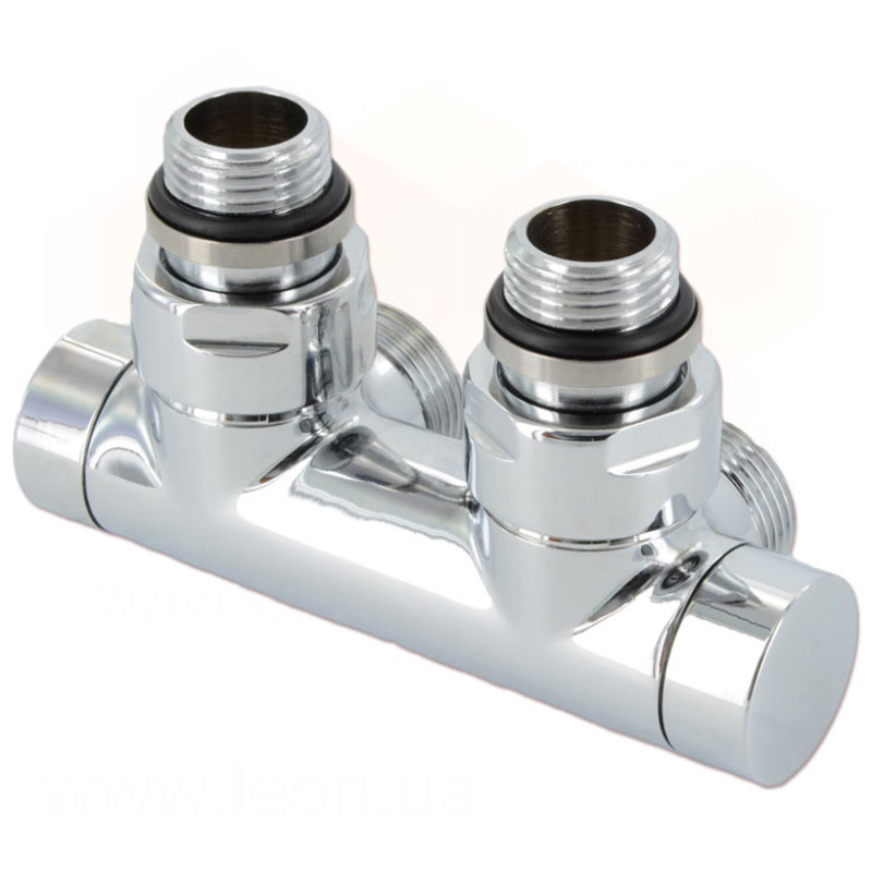 Carlo Poletti Узел отсечения (одно/двухтрубный) TWIN ХРОМ угловой Ø1/2″ З x 3/4″ EK 50 мм (V48110B)