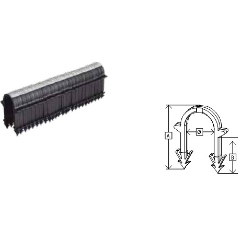 Обойма скріпок (матеріал PP) Ø15÷20 мм L=40 мм для такера (25 скріпок) Capricorn S.A.