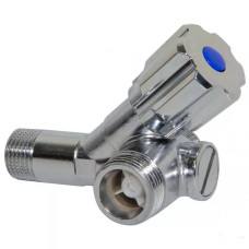 Albertoni Кран з фільтром і зворотнім клапаном подвійний кутовий Ø1/2″ х 3/8″ х 3/4″ (D912285SD)