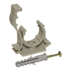 Capricorn Кліпса одинарна PP з клямкою Ø50 (бежева) з забивним шурупом