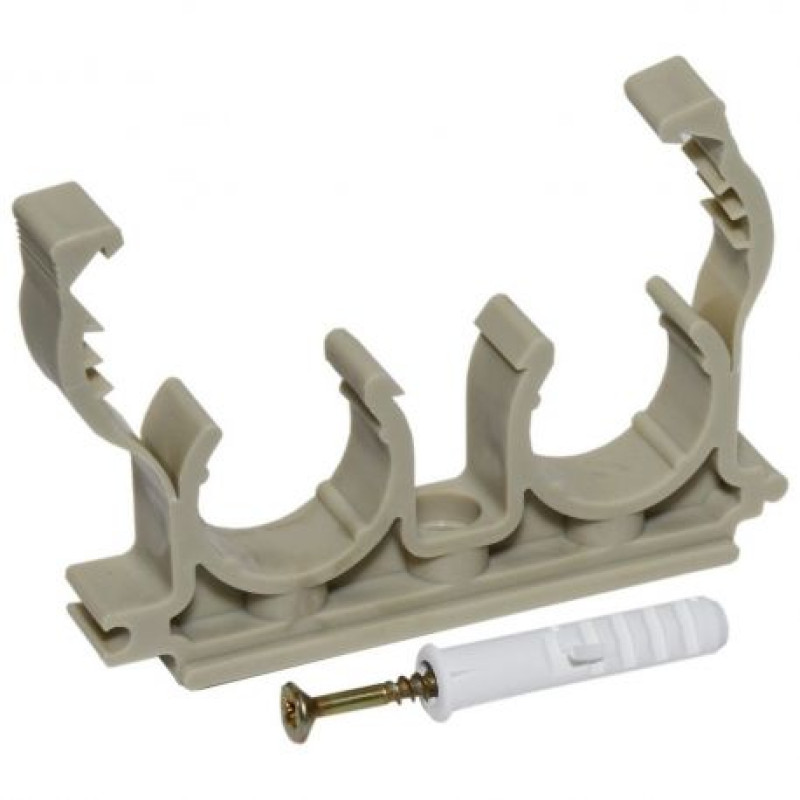 Capricorn Кліпса подвійна + шуруп PP з клямкою Ø25 (бежева)