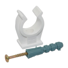 Capricorn Кліпса одинарна PP з забивним шурупом Ø22 (біла)