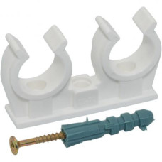 Capricorn Кліпса подвійна PP з забивним шурупом Ø16÷18 (біла)