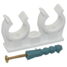 Capricorn Кліпса подвійна PP з забивним шурупом Ø35 (біла)