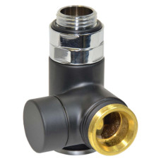 Carlo Poletti Кран отсекающий трехосевой BLACK MATTE Ø1/2″x3/4″ SX (левый) COMBI CORNER (подключение тена) (V110212E9005OSX)