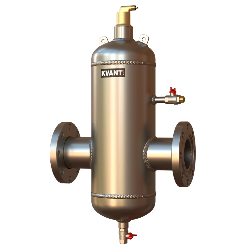 KVANT Сепаратор воздуха (деаэратор)ТF.SS-100 фланцевый нерж.сталь 16бар DisAir
