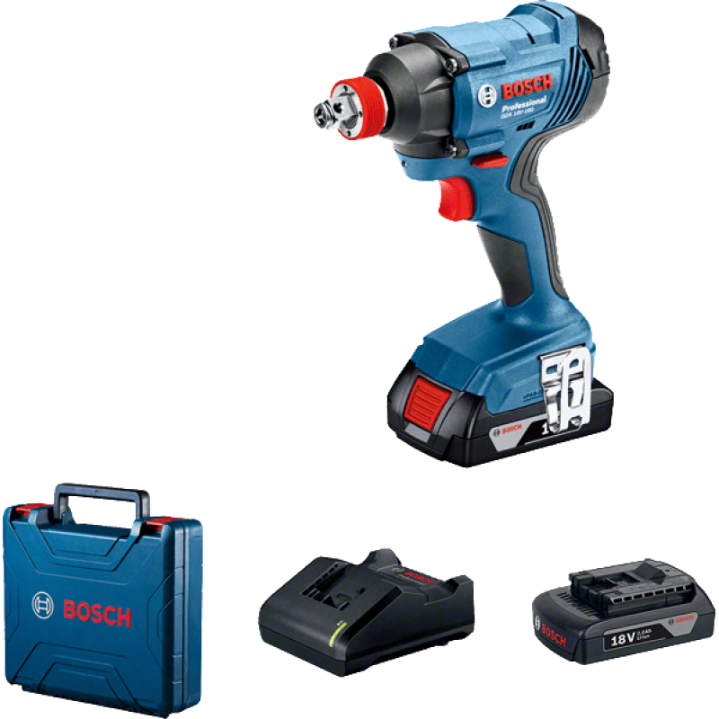 BOSCH Гайковерт ударний GDX 180-Li, акум., 2х18 В, 180 Нм, M6-M14, 1.1кг, кейс (06019G5223)