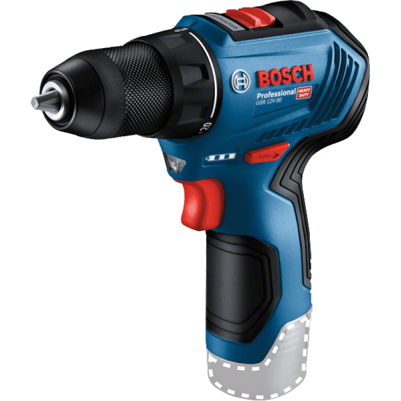 BOSCH Аккумуляторная бесщеточная дрель-шуруповерт Professional GSR 12V-30 (06019G9002)