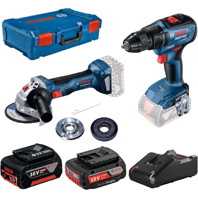 BOSCH Набір інструменту: дриль-шурупокрут GSR 18В-50 + Шліфмашина кутова GWS 180-LI в XL-BOXX (0615990M47)