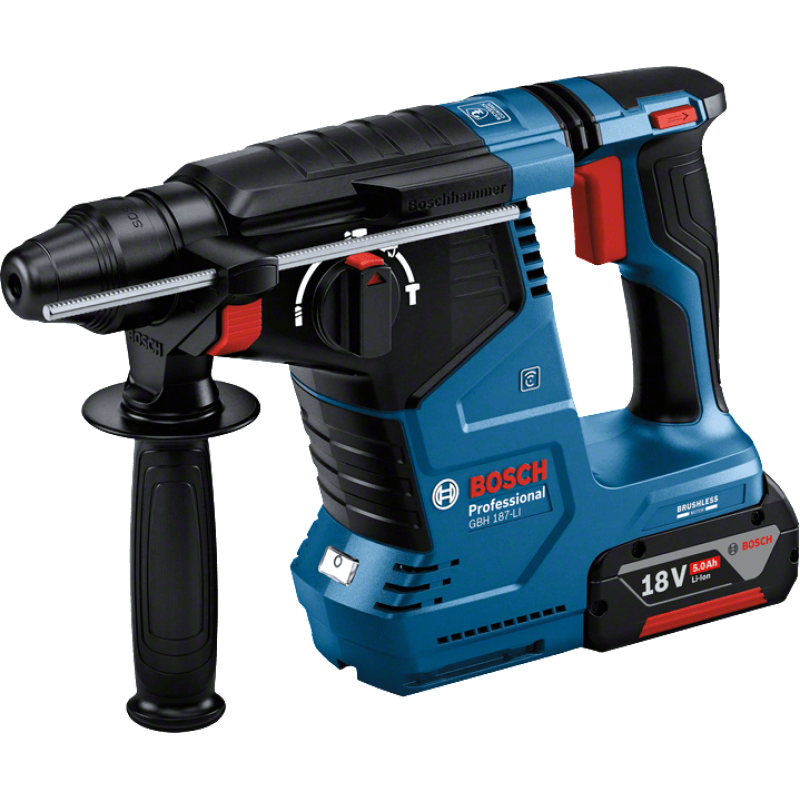 BOSCH Перфоратор GBH 187-LI Professional акумуляторний, 18 В, SDS-Plus, 2.4 Дж, 980 об/хв, 2.9 кг, без АКБ та ЗП (0611923020)