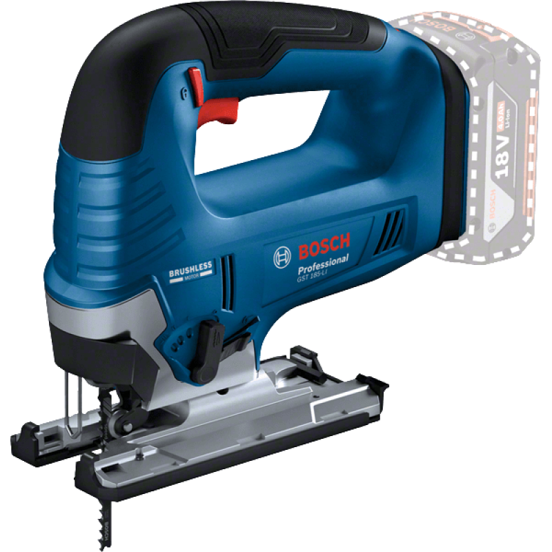 BOSCH Лобзик GST 185-LI, акумуляторний 18В, хід 26мм, 0-3500 об/хв, 2.4 кг, без АКБ та ЗП (06015B3021)