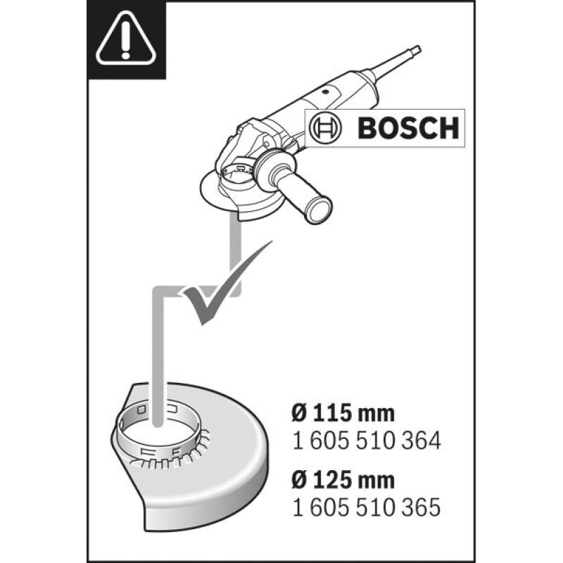 Bosch Кожух для УШМ захисний з пиловідвідом GDE 115/125 FC-T, 115-125мм (1600A003DK)