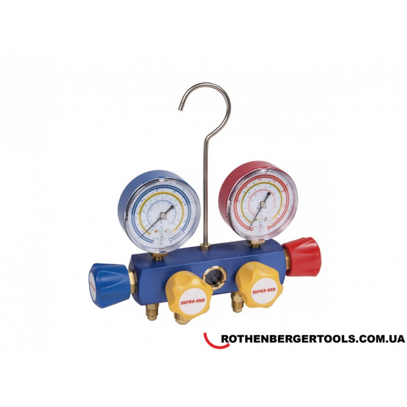 SUPER-EGO 2-х вентильный манометрический коллектор SEGO MANFL 1/4" (R404A, R407C, R134A, R22) (1500002235)