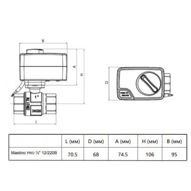Mastino Кран с электроприводом 220В 1/2" (006305)