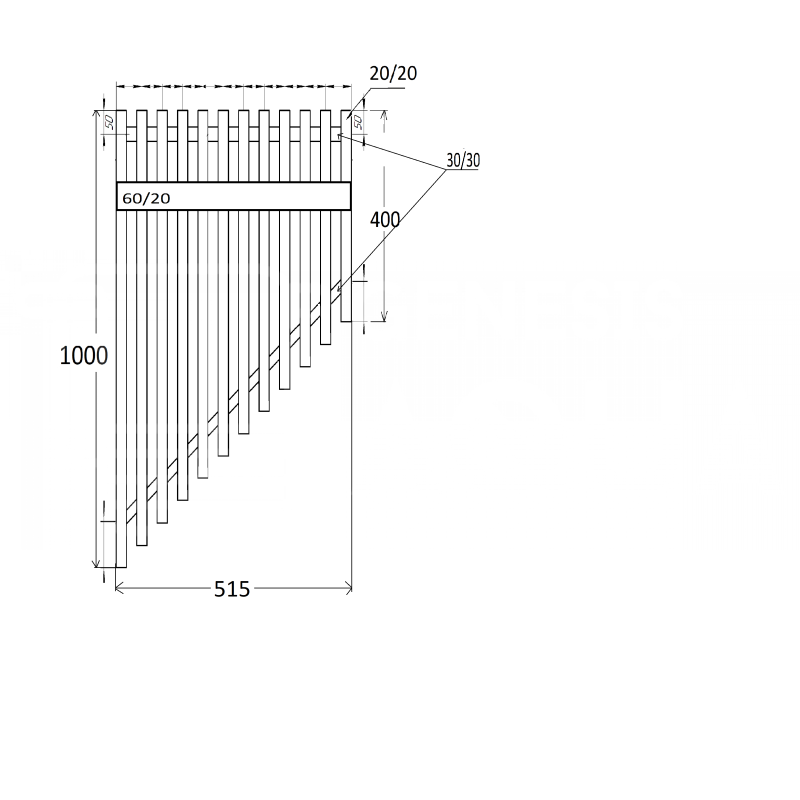 Genesis-Aqua Полотенцесушитель Oscar Водяной 1000x515 (GA-108001)
