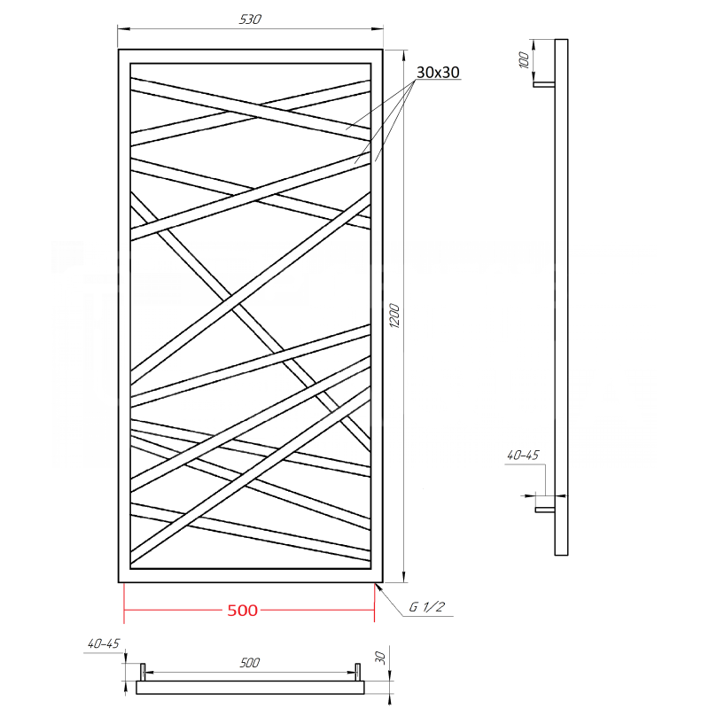 Genesis-Aqua Полотенцесушитель Derun Водяной 1400x60 (GA-103001)