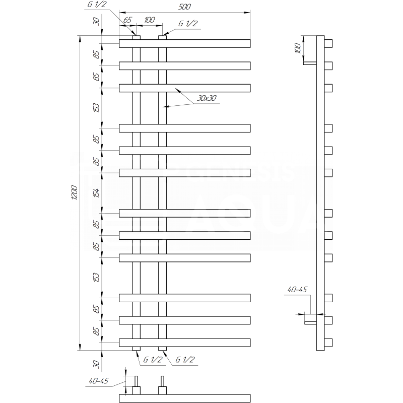 Genesis-Aqua Полотенцесушитель Carisma Водяной 120x53x3 (GA-97003)