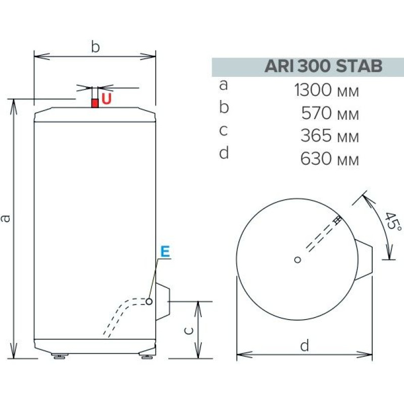 ARISTON Водонагрівач (бойлер) Ariston ARI 300 STAB 570 THER MO EU