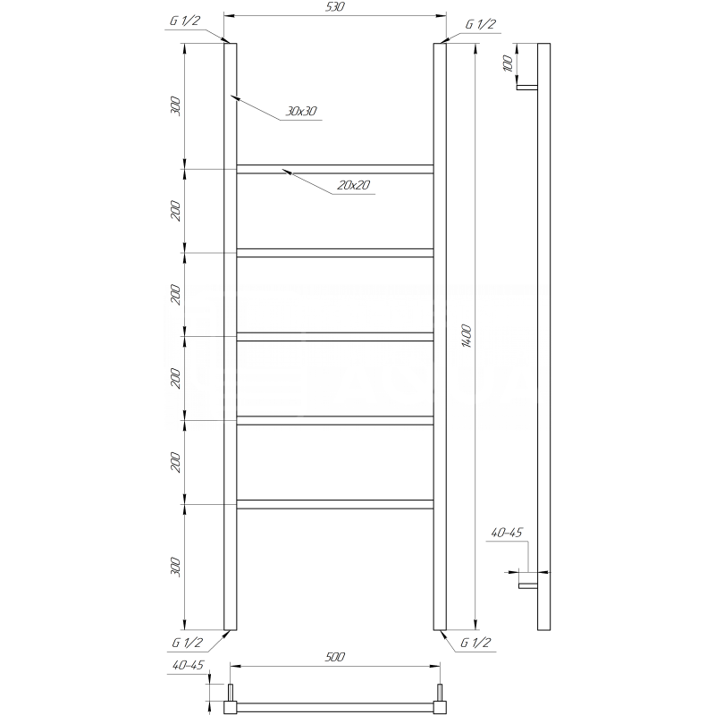 Genesis-Aqua Полотенцесушитель Bianco (GA-61001)