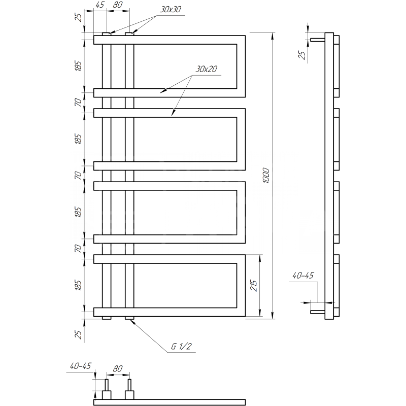 Genesis-Aqua Полотенцесушитель Enzo Водяной 1200x50 (GA-4403)