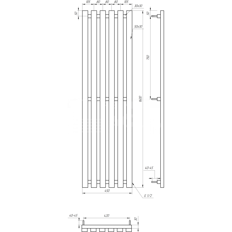 Genesis-Aqua Радиатор Марбел - 1800x45x10 1800x45x10 (GA-203002)