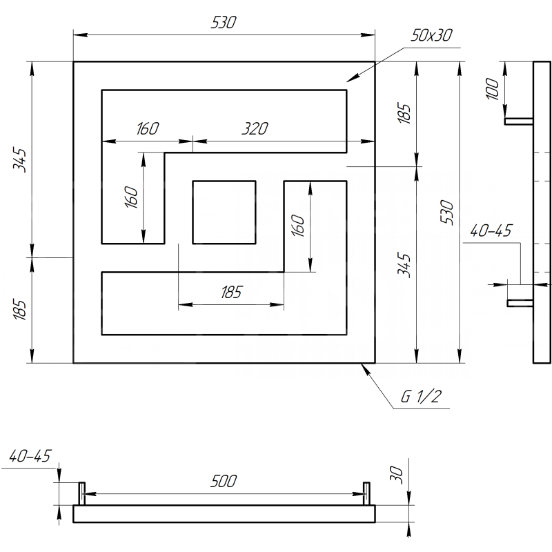 Genesis-Aqua Сушилка для полотенец Onix Электрическая 530x530x3 (GA-3204)